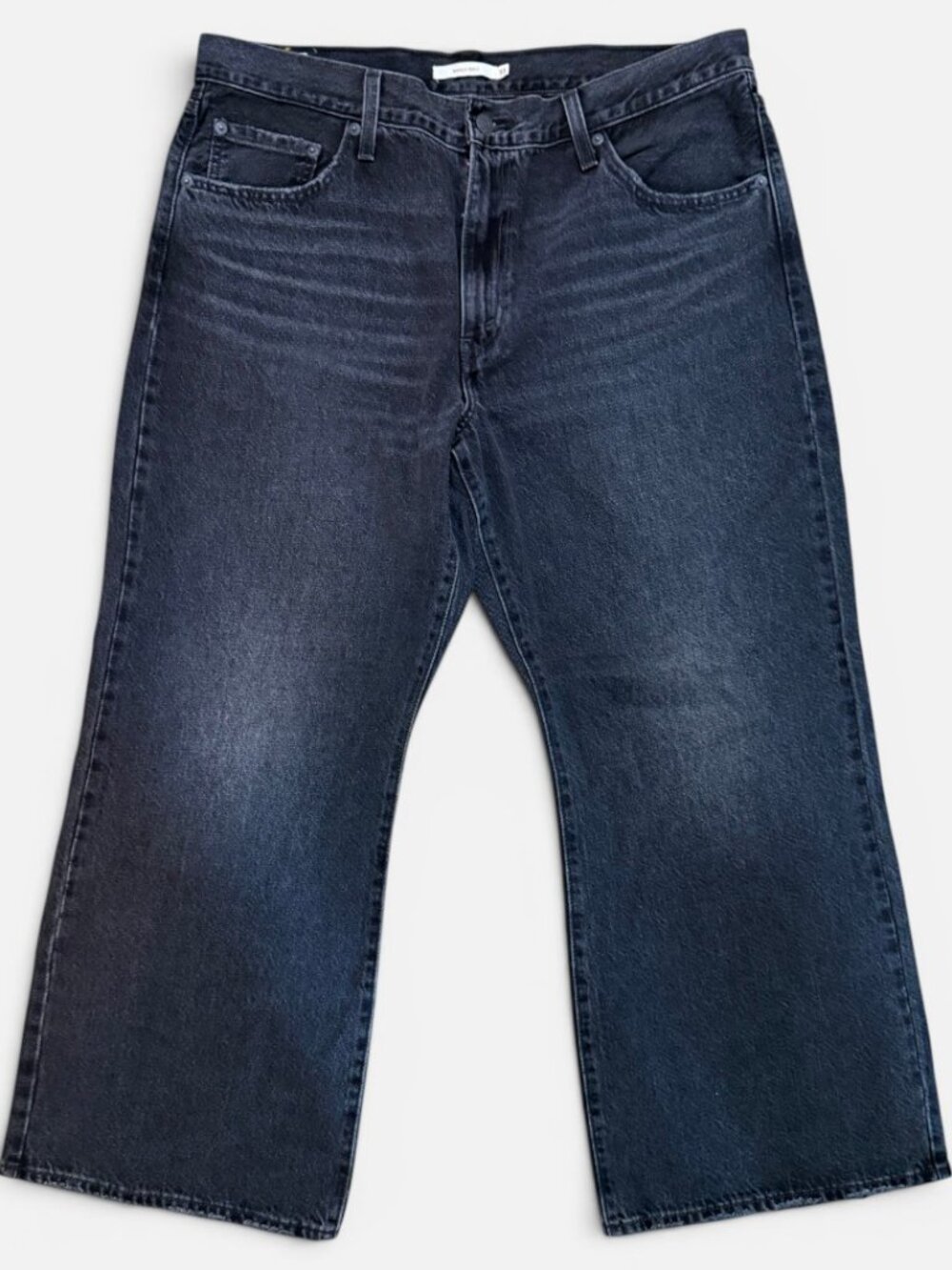 LEVI'S Premium Denim Women's Baggy Crop Boot Grey Zip Fly Jeans 33 x 29
